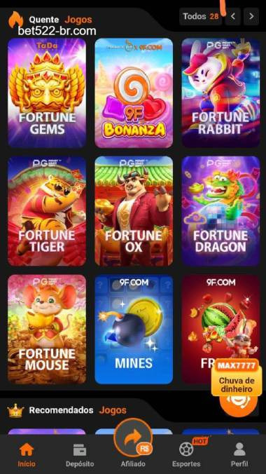 Aplicativo móvel BET522 para iOS e Android